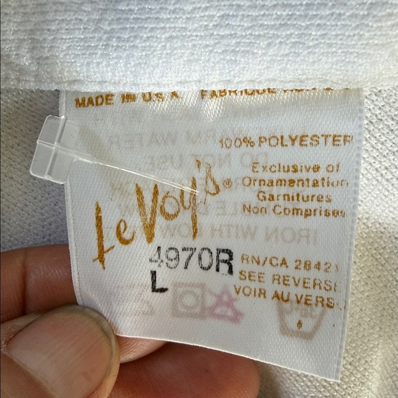 Vintage Levoys White Polyester Jumpsuit, Large - Picture 6 of 12